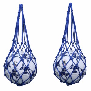Blue ALLVD 【2個入り】収納 サッカー/バレーボール/バスケットボール用 簡易ボールバッグ 網袋 持ち運び 保管用 (Blue)
