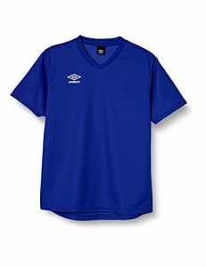 [アンブロ] Tシャツ サッカー フットサル ワンポイント 半袖 吸汗速乾 ストレッチ メンズ 男女兼用 練習 部活 BLU(UAS6307)