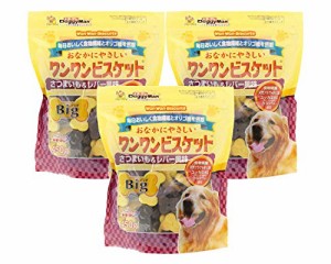 【3袋セット】 ドギーマン 犬用おやつ おなかにやさしいワンワンビスケットBig さつまいも&レバー風味 450g × 3袋