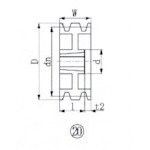 EVN ブッシングプーリー SPB 230mm 溝数3 SPB230-3