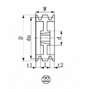 EVN ブッシングプーリー SPZ 250mm 溝数3 SPZ250-3