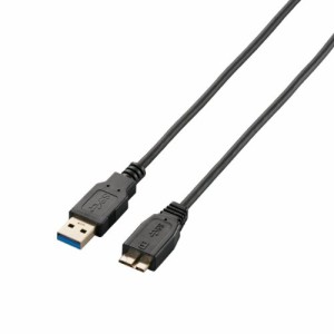 エレコム USBケーブル 【microB】 USB3.0 (USB A オス to microB オス) スリム 1.5m ブラック USB3-