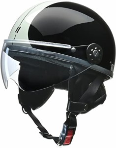 リード工業(LEAD) バイク用ハーフヘルメット O-ONE(オワン) ブラック/シルバー - フリー(57-60cm未満)