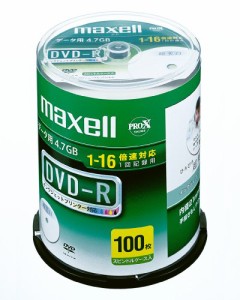 maxell データ用 DＶD-R 4.7GB 16倍速対応 インクジェットプリンタ対応ホワイト(ワイド印刷) 100枚 スピンドルケース入 D