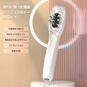 電気ブラシ EMS ブラシ 美顔器 電動頭皮ブラシ ヘアケア LED光エステ 頭皮3D振動 育毛 RF EP フェイスケア 頭筋 表情筋 頭皮ケア 充電式 