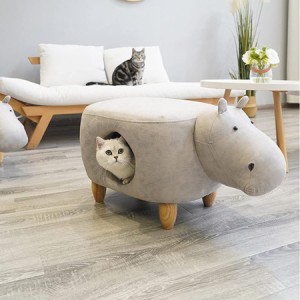 猫 ベッド - 多用途猫小屋、ペットハウス、ペットハウススツール ペットベッド、 猫ハウス 別荘 工具不要 組立簡単 荷重150KG(L，カバ ラ