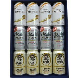 キリン 零ICHI（ゼロイチ）&サントリーフリー&アサヒドライゼロ12本飲み比べギフト【ギフト用包装仕様】