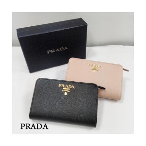 プラダ サフィアーノ 二つ折り財布 レディース ブラック ベージュ 1ML225QWA PRADA Gift  インポート ブランド ショップ  