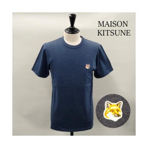 メゾンキツネ Tシャツ 半袖 人気 FOX HEAD CLASSIC メンズ ブルー IM00111KJ0008 MAISON KITSUNE Gift    インポート ブランド ショップ 