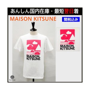 メゾンキツネ Tシャツ クルーネックTシャツ A・バーリル  ホワイト メンズ IM00127KJ0008 MAISON KITSUNE Gift   ブランド ショップ  