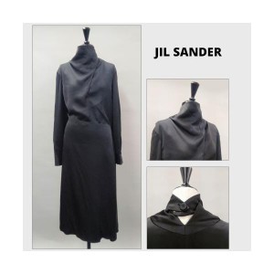 ジルサンダー ワンピース ロングスリーブ Aラインドレス レディース ブラック J01CT0102J65022 JIL SANDER Gift  ブランド ショップ  　