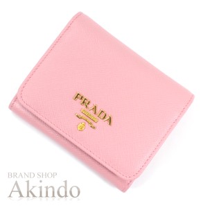 【新品】プラダ 三つ折り財布 小銭入れ コインケース コンパクトウォレット ピンク サフィアーノ レディース PRADA 1MH176 レザー ミニ財