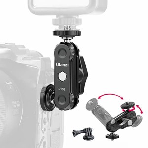 Ulanzi R102 マジックアーム 1/4ネジ ダブルボールヘッド Gopro用マウント付き アクセサリー 多機能ダブルボールアダプター 3