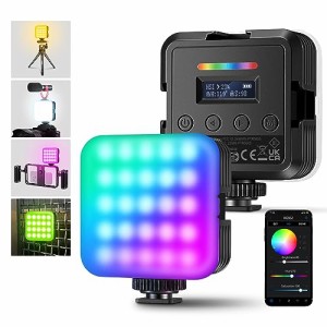 NEEWER RGB62 マグネットRGBビデオライト アップグレード版APPコントロール 360°フルカラー LEDカメラライト コールドシュ