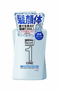 メンズビオレ ONE オールインワン全身洗浄料 超絶クール リフレッシュグリーンの香り ポンプ 480ml ボディソープ 爽快なリフレッシュグリ