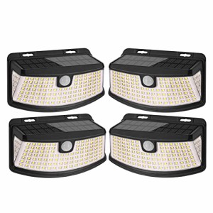 センサーライト ソーラー 屋外 120 LED ガーデンライト 壁掛け式 4個セット Lepwings 防犯ライト 270°照明 高輝度 太陽光