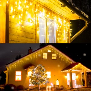 Dalugo LED イルミネーションライト つららライト ストリングライト 屋外 防水 200球 6.5M イルミネーション クリスマス 飾り