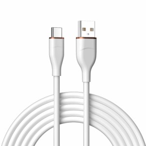 USB Type C ケーブル (1m ホワイト) SLEIJAOOE 柔らかいシリコン制 PD/QC対応 66W急速充電 絡まない 断線防止