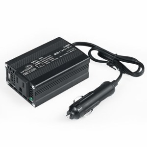 LVYUAN（リョクエン）インバーター 150W シガーソケット コンセント DC12VをAC100Vに変換 車載充電 USB1ポート PD1ポ