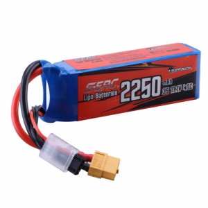 SUNPADOW 3S 11.1V リポバッテリーパック、2250mAh 40C XT60プラグ付き、FPV、ドローンに適用