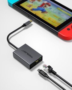 Nintendo Switch本体専用 有線LANアダプター& PD急速充電 2in1 10/100/1000Mbps超高速 ギガビットイーサネ