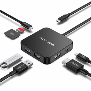 USB Cハブ マルチポートUSB Type-Cハブ 4K HDMI付き 電力供給 100W | USB 3.0ポート3個 | Type-C 3