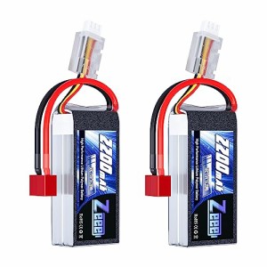 ゼエエ Zeee 7.4V 50C 2200mAh 2S 短いリポバッテリー Tプラグ付き ラジコン製品バッテリー RCカー用 RCトラック用