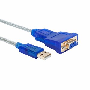 DTECH USBシリアルケーブル 1.8m USB-RS232C 変換 クロス接続 クロスケーブル USBtypeA to D-sub9ピン