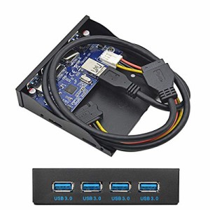 Cablecc USB 3.0 HUB 4ポート フロントパネルからマザーボード 20ピン コネクターケーブル 3.5インチ フロッピーベイ用