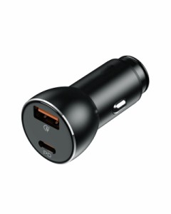 カーチャージャー シガーソケット USB 車載充電器 48W USB-A USB-C 2ポート 高出力 2台同時充電対応 スマホ iPhone