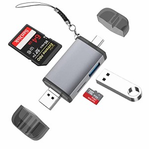 Vikisda SD カードリーダー 3in1 Type-C/Micro usb/USB メモリカードリーダー SD TF USB カメラアダプ