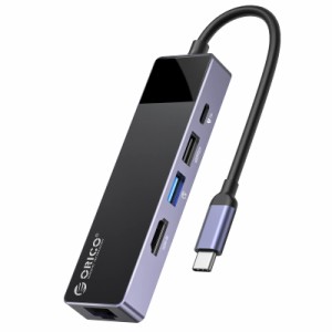 ORICO USB C ハブ 5-in-1 USB3.0 60WPD充電 4K@30Hz HDMI出力 LAN変換アダプ ドッキングステーション