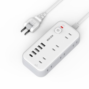 延長コード 3m 電源タップ usb付き コンセントタップ タコ足配線 Mscien 6個AC口 4usb-a 1usb-c 電源タップ usb