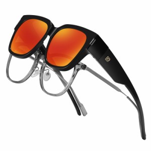 [DUCO] メガネの上から掛けられる オーバーサングラス めがね さんぐらす メガネにつける オーバーグラス 偏光レンズ UV400 紫外線カ