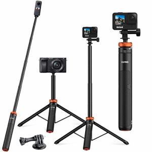 GoPro三脚 自撮り三脚 130cm延長 軽量 三脚/一脚兼用 5段階伸縮 GoPro用アクセサリ insta360用自撮り棒 アクションカメ