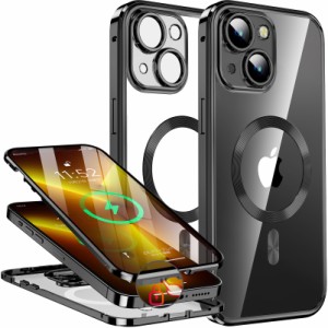 押さえロック式&本体の色・CDループiPhone13 用 ケース 「両面ケース＋マグセーフ対応」「一体型レンズ保護カバー」 ストラップホール付