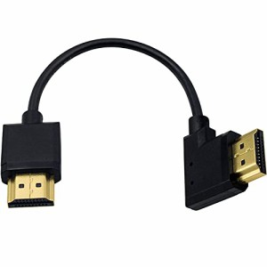 Duttek HDMI ケーブル 0.15m 短いHDMI2.0ケーブル，L型HDMI アダプタ 左向き 90 度HDMI オスオスケーブル，細