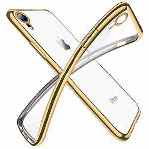 iPhone XR ケース クリア 透明 tpu シリコン メッキ加工 スリム 薄型 6.1インチ スマホケース 耐衝撃 黄変防止 一体型 人気