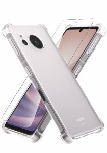 Vikisda AQUOS sense7 ケース 四隅耐衝撃 SH-53C / SHG10 / SH-M24ガラスフィルム付き ストラップホール