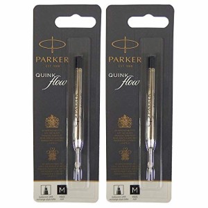 パーカー PARKER ボールペン 替え芯 クインクフロー QUINK FLOW リフィール ブラック M・中字 1.0ｍｍ 2本セット 195