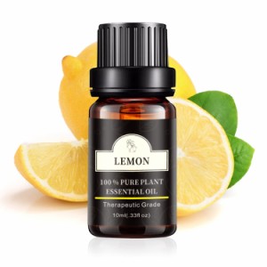Poven レモン エッセンシャルオイル 天然100％ レモン精油 ナチュラル アロマオイル アロマディフューザー用 10ml Lemon Es