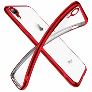 iPhone XR ケース クリア 透明 tpu シリコン メッキ加工 スリム 薄型 6.1インチ スマホケース 耐衝撃 黄変防止 一体型 人気