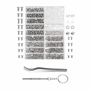 DFsucces 小ネジキット ステンレス 小型ねじ 平ワッシャー パーツ 修理 補修 キット メガネ修理 腕時計修理 玩具 コンピュータ ネジ
