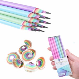 nalaina 鉛筆 HB 小学生鉛筆 (12本1ダース) レインボーえんぴつ 虹鉛筆 Rainbow Pencils ペーパーペンシル エンピ