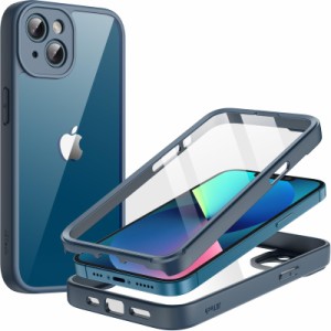 JEDirect iPhone 13用 ケース 6.1インチ 強化ガラスフィルム内蔵 360°全面高耐久保護 耐衝撃性 頑丈なスマホカバー クリ
