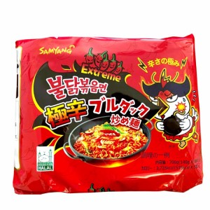 激辛さ×2倍 三養火鶏麺 （紅袋）サムヤン 激辛 超辣 ブルダック炒め麺 5袋入り 140g*5袋 韓国食品 韓国ラーメン インスタントラーメン 