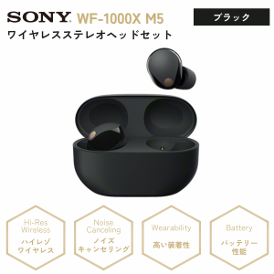 ソニー SONY ワイヤレスイヤホン WF-1000XM5 ブラック ノイズキャンセリング Bluetooth 高音質 新品 国内正規品