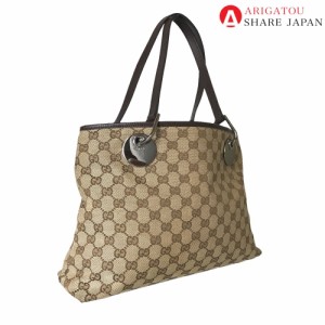 GUCCI グッチ ハンドバッグ トートバッグ レディース GGキャンバス ブラウン 肩掛け 茶色 120837 中古品【鑑定済】