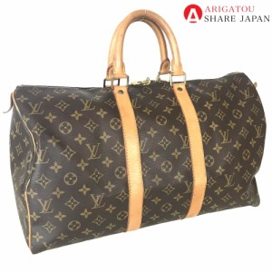 LOUIS VUITTON ルイヴィトン キーポル 45 ボストンバッグ トラベルバッグ レディース モノグラムキャンバス ブラウン 旅行用 茶色 M41428