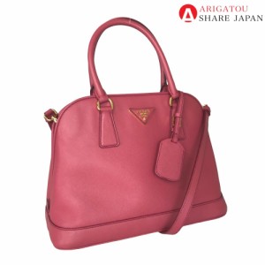 PRADA プラダ サフィアーノ トートバッグ ハンドバッグ レディース レザー ピンク 斜め掛け 2WAY BN2567 中古品【鑑定済】